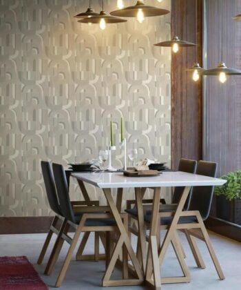 Sculpture Garden Cork Wallpaper color Grey