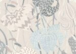 Papel pintado con bordado de flores "Lilium" de Missoni Home, con fondo rosa maquillaje