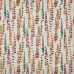 Tela para cortinas en algodón estampada de hojas y ancho 280cm. Color rojo ref. 8300021