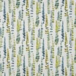 Tela para cortinas en algodón estampada de hojas y ancho 280cm. Color azul pato ref. 8300023
