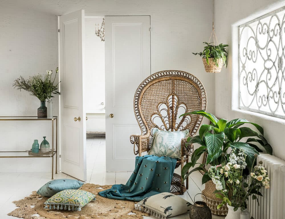 decoración textil con telas estampadas de estilo inglés