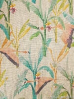tejido de lino estampado tropical de flamencos