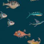 Papel pintado con motivos de peces de mar diseño de Joana Santamans COLOR 8000044_joana_santamans