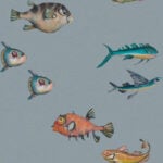 Papel pintado con motivos de peces de mar diseño de Joana Santamans COLOR 8000045_joana_santamans