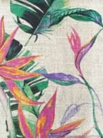 Tela de tapicería con estampado de hojas tropical