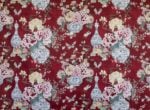 Papel pintado de flores orientales en rojo diseño de Juan Avellaneda