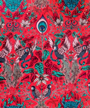 Coton épais avec imprimé animal fantaisie en rouge fluor