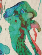 Tela para tapizar de lino estampado de medusas