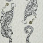 Papel pintado de grandes leopardos en blanco roto