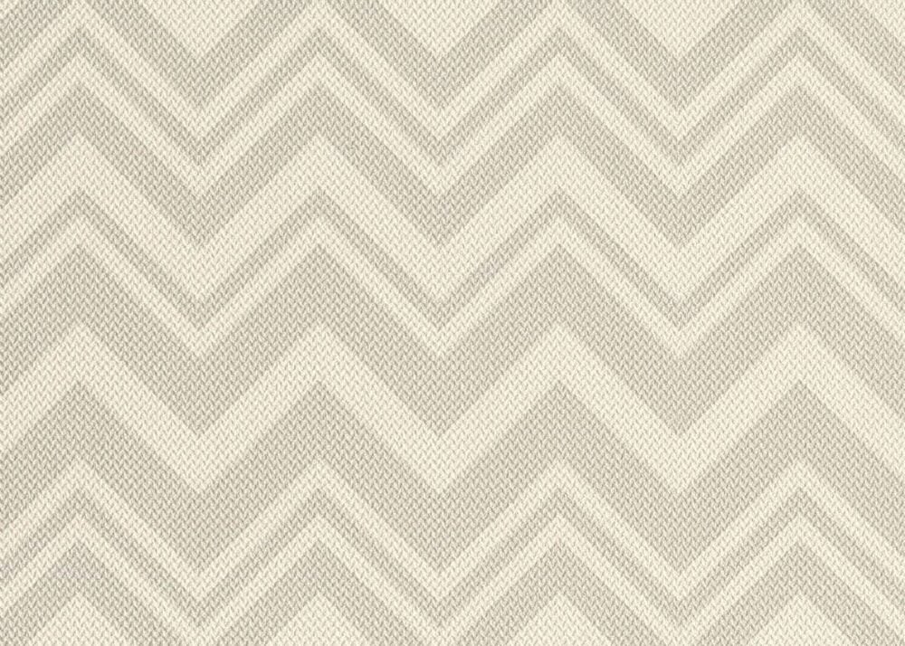 Papel Pintado con diseño a rayas en zig zag en crema