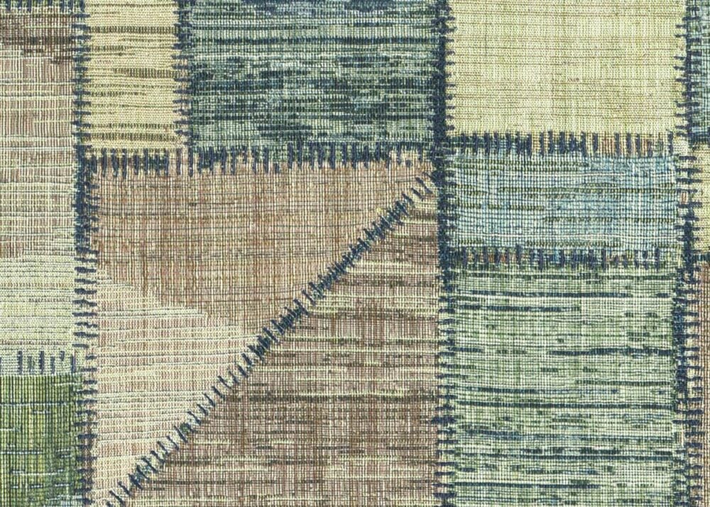 Papel pintado de Missoni Home "patchwork" en tonos verdosos