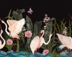 Papel pintado tipo mural en negro de 350x280 cm de Laura Torroba y Coordonné