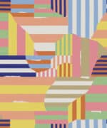 Papel pintado con motivos POP de colores saturados "LANDSCAPE DAY" de la autora Mireia y sus cosas y Coordonné