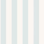 Papel pintado a rayas en azul pastel y blanco crema cálido (color 7683)