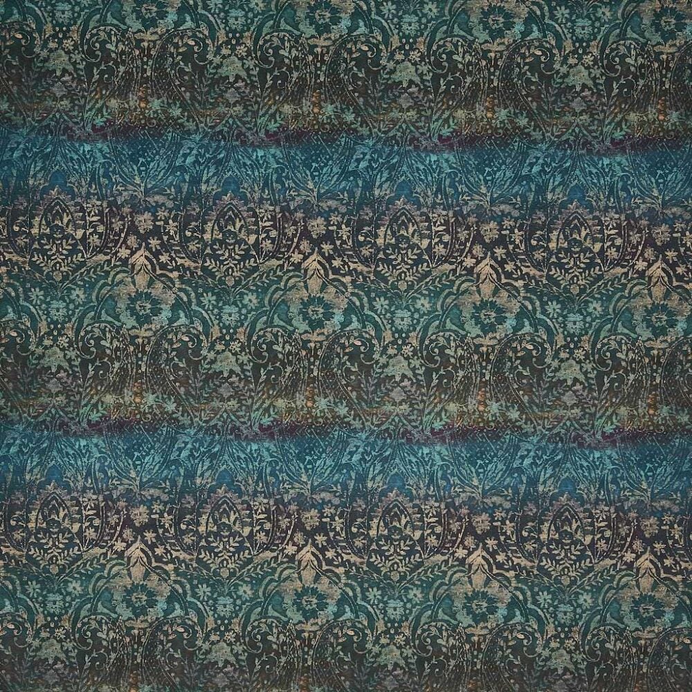 Tejido aterciopelado con estampado tipo damasco - cachemira color Fábula-Lagoon-3800-770