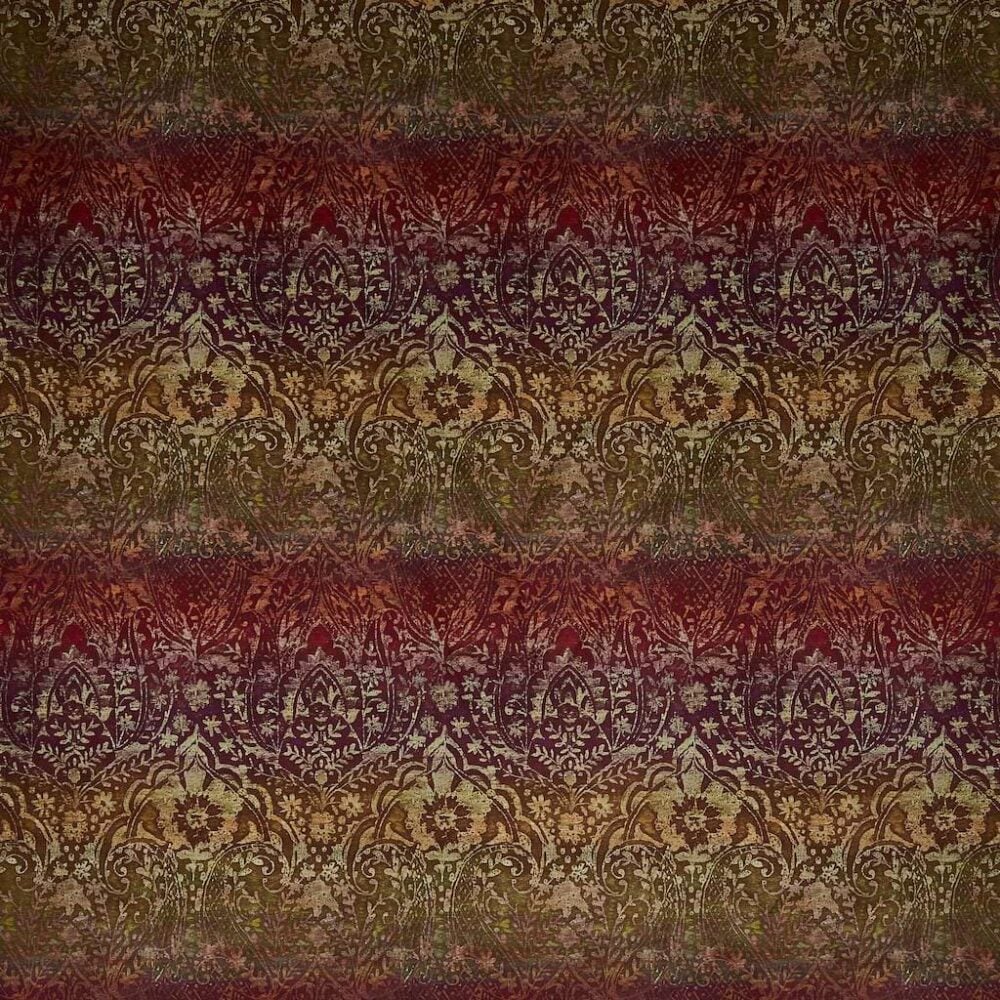 Tejido aterciopelado con estampado tipo damasco - cachemira color Fábula-Sunrise-3800-559