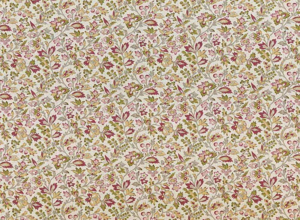 Algodón estampado de pequeñas flores de lys en violeta