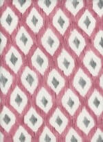 Visillo de lino (ancho 3m) estampado Ojo de Perdiz Cereza