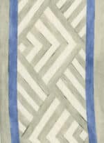 Lino tapicero de estampado de rayas decorativas color Indigo