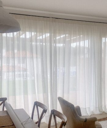 Cortinas de lino rústico traslúcidas confeccionadas a medida