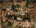 Un espectacular mural de papel pintado que presenta fastuoso paisaje botánico tropical. 