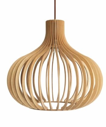 BAOBA Lámparas Estilo Contemporáneo Lámpara de techo decorativa con lamas de madera natural y Ø50cm
