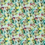 Terciopelo estampado de grandes frutas y ancho 136cm en verde menta ref. F1515-02