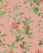 Papel pintado de Pip Studio de pájaros y flores en rosa