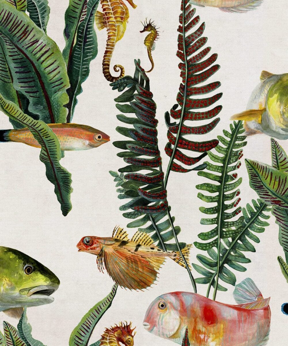 BANK OF FISH Papel Pintado Animales Papel pintado con motivos de peces marinos de coordonné Bank-of-Fish-Swan