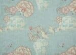 Lino con estampado de jarrones chinos con flores vintage - CHINOISERIE col. Blue