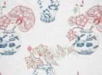 Lino con estampado de jarrones chinos con flores vintage - CHINOISERIE col. Indigo
