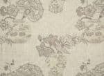 Lino con estampado de jarrones chinos con flores vintage - CHINOISERIE col. Yute
