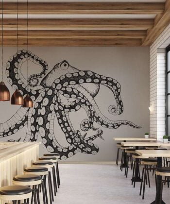 OCTOPUS X-RAY Murales a medida Animales Mural de papel pintado de un gran calamar