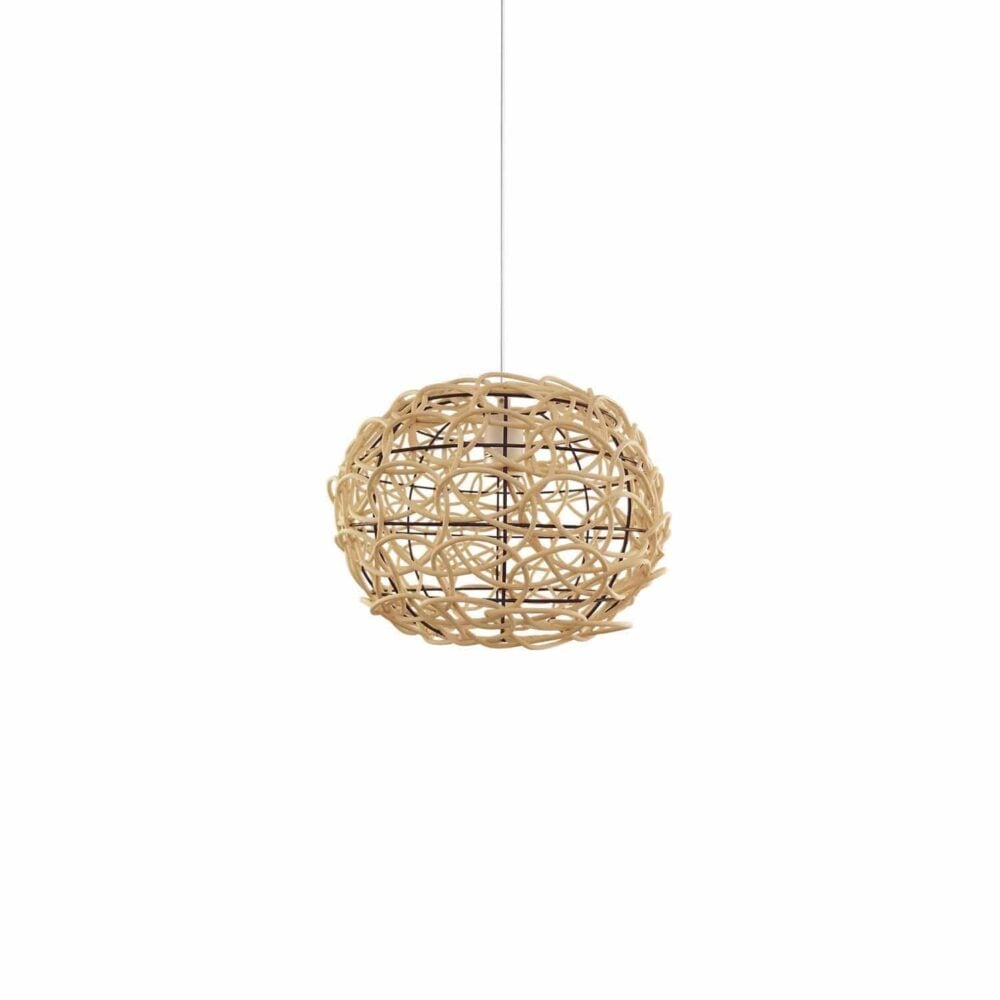 Lámpara esférica de madera en color natural de Ø33cm