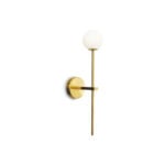 Aplique de pared tipo globo en metal dorado perfecto para baños