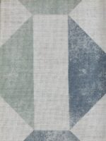 Estampado geométrico "borodin-03-Blue" inspirado en antiguos azulejos árabes, diseño de James Malone
