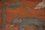 Lino 100% "BURUDI-04-Kilimanjaro" estampado de animales a modo de tapiz antiguo, diseño de James Malone