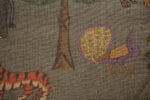Lino 100% "BURUBDI-01-Mara" estampado de animales a modo de tapiz antiguo, diseño de James Malone