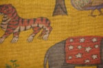 Lino 100% "BURUNDI-02-Sahara" estampado de animales a modo de tapiz antiguo, diseño de James Malone