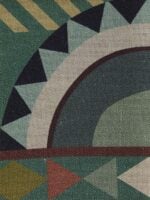 Lino 100% estampado tipo patchwork inspirado en la Bauhaus "ROSSIGNOL-Mint"