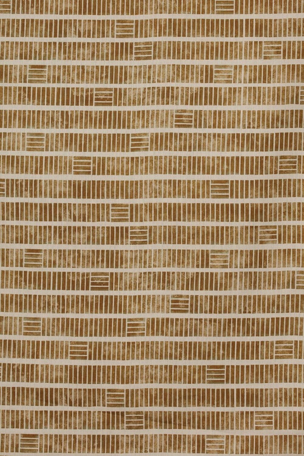 Lino de estampado geométrico a modo de ladrillos diseño de James Malone "Ravel-01-Gold"