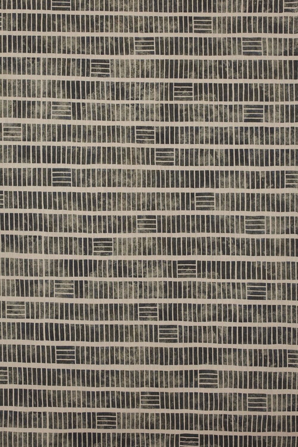 Lino de estampado geométrico a modo de ladrillos diseño de James Malone "ravel-03-Night"