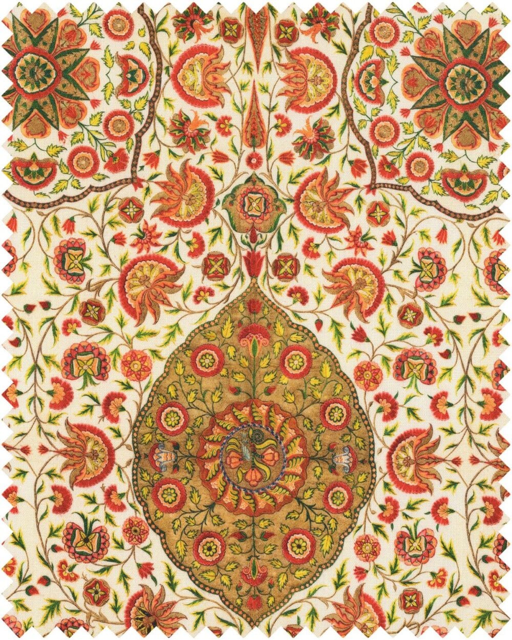 Lino 100% de estampado étnico de pequeñas flores "csardas_linen" diseño de Mind the Gap.