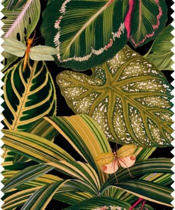 Lino 100% de exótico estampado de vegetación de la selva "amazonia" diseño de la firma Mind the Gap