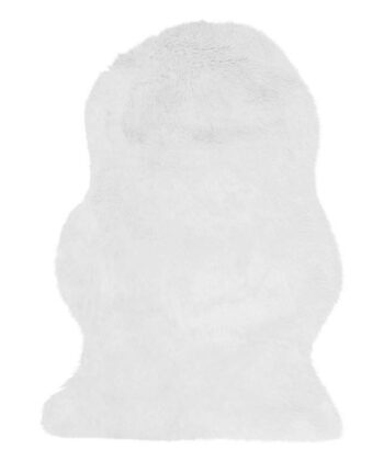 Alfombra de piel de oveja sintética en blanco (tamaño a elegir)
