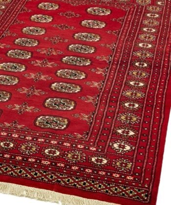 Alfombra artesanal en rojo hecha a mano en Pakistan, en lana 100% (tamaño a elegir). Firma Asiatic London.