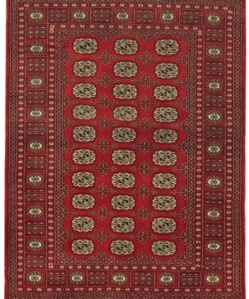 Alfombra artesanal en rojo hecha a mano en Pakistan, en lana 100% (tamaño a elegir). Firma Asiatic London.