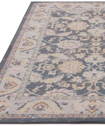 Alfombra persa vintage de flores sobre fondo oscuro (tamaño a elegir). Ref. Flores-Farah-FR07