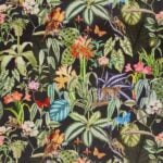 Terciopelo con exóticos y grandes motivos tropicales de exóticos y grandes motivos tropicales. Ref "exotic carnival" de la colección "Exotic" de Coordonné
