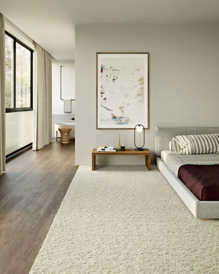 Alfombra dormitorio a medida suave, de felpa, con pelo, lavable.
